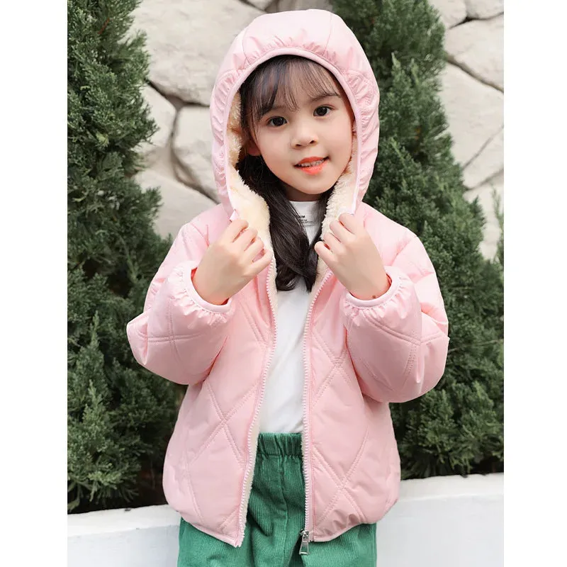 Baby Kids Coats Winter Thicken Jackets For Boys Warm Plush Outerwear Girls Fur Hooded Jackets Toddler Children Clothes