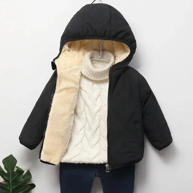 Baby Kids Coats Winter Thicken Jackets For Boys Warm Plush Outerwear Girls Fur Hooded Jackets Toddler Children Clothes