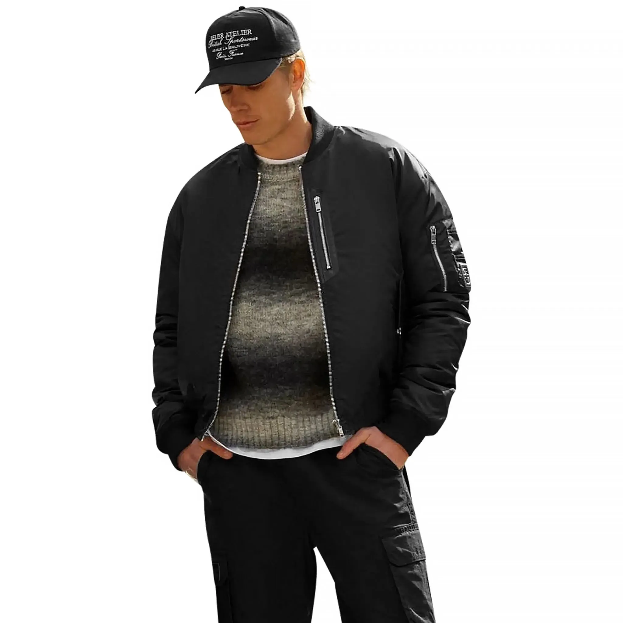 Belier Black Bomber Jacket