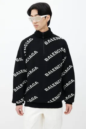 Black & White Logo Intarsia Sweater