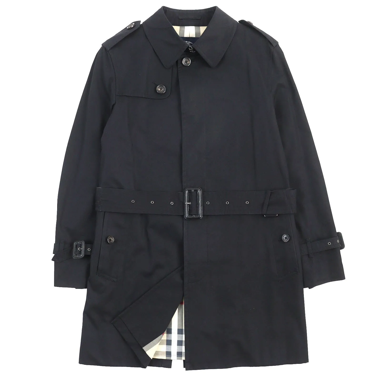 Burberry Cotton Belted Trench Coat Black L