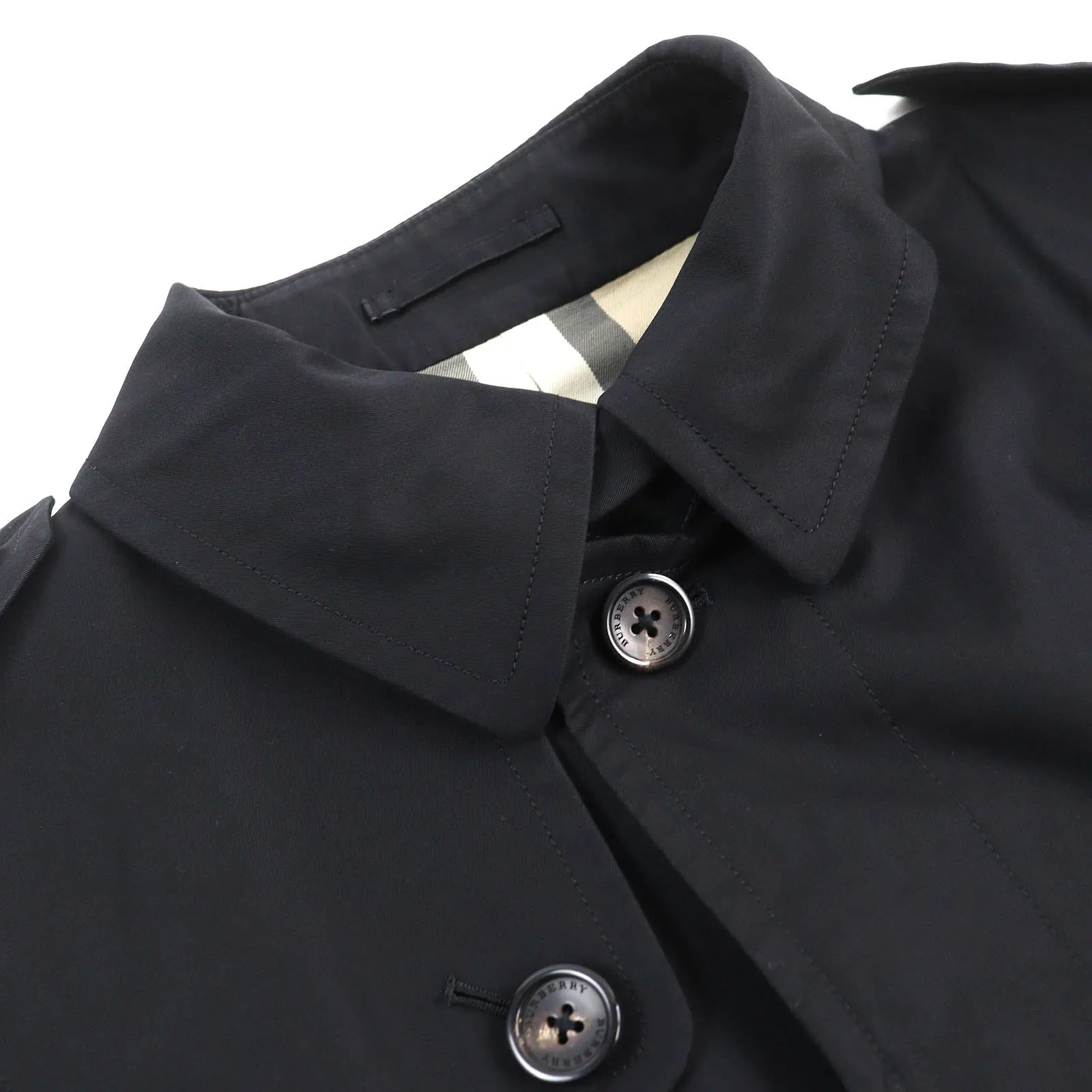 Burberry Cotton Belted Trench Coat Black L