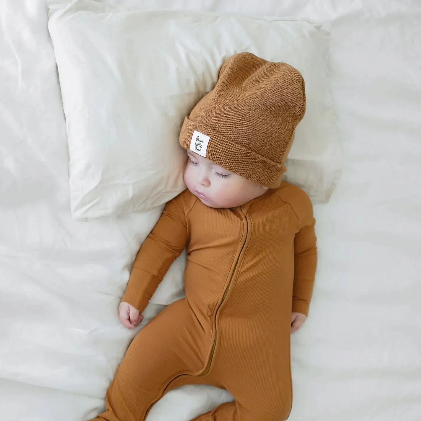 Camel Small Ribbed Zip Romper