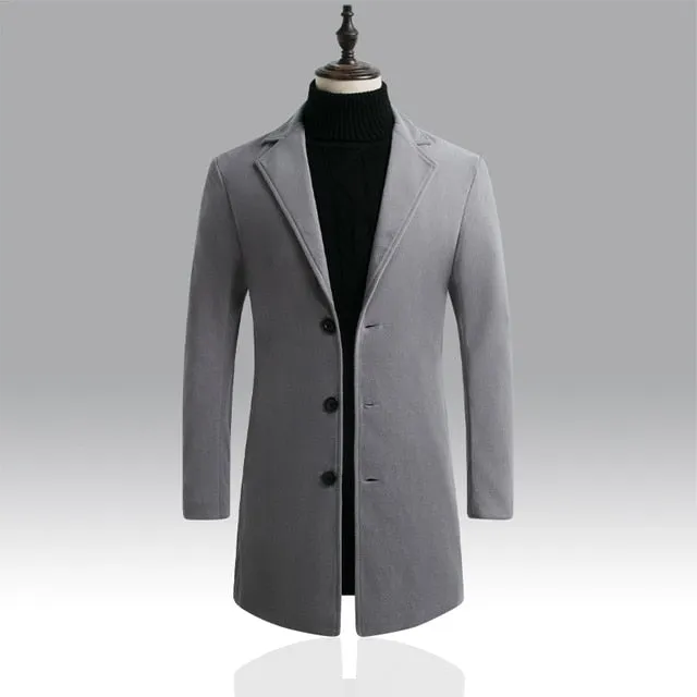 Casual Long Windbreaker Single Breasted Trench Coat Jacket