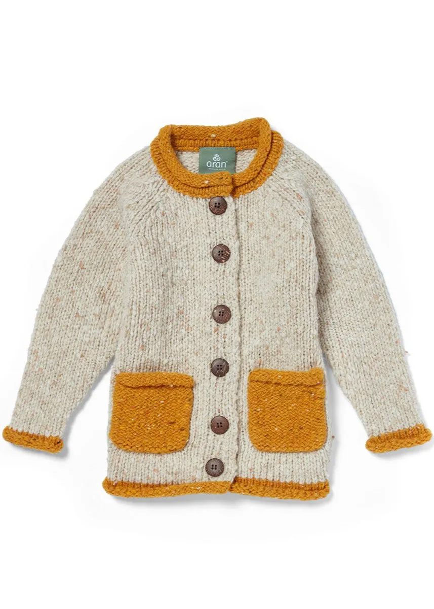 Childrens Roll Neck Cardigan | Donegal Wool