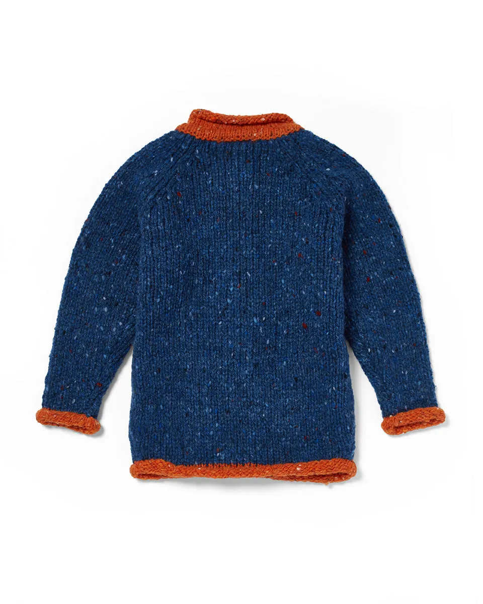 Childrens Roll Neck Cardigan | Donegal Wool