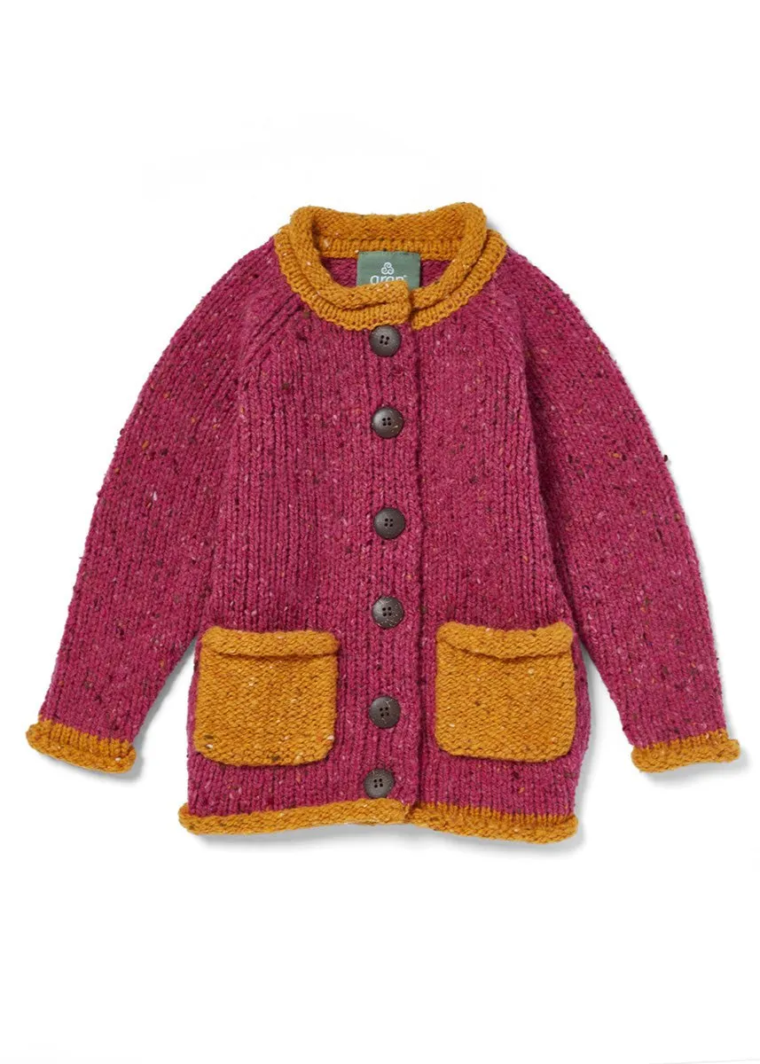 Childrens Roll Neck Cardigan | Donegal Wool