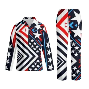 Cozy Red White Blue Pajama Set