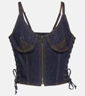 Denim bustier JEAN PAUL GAULTIER, blue