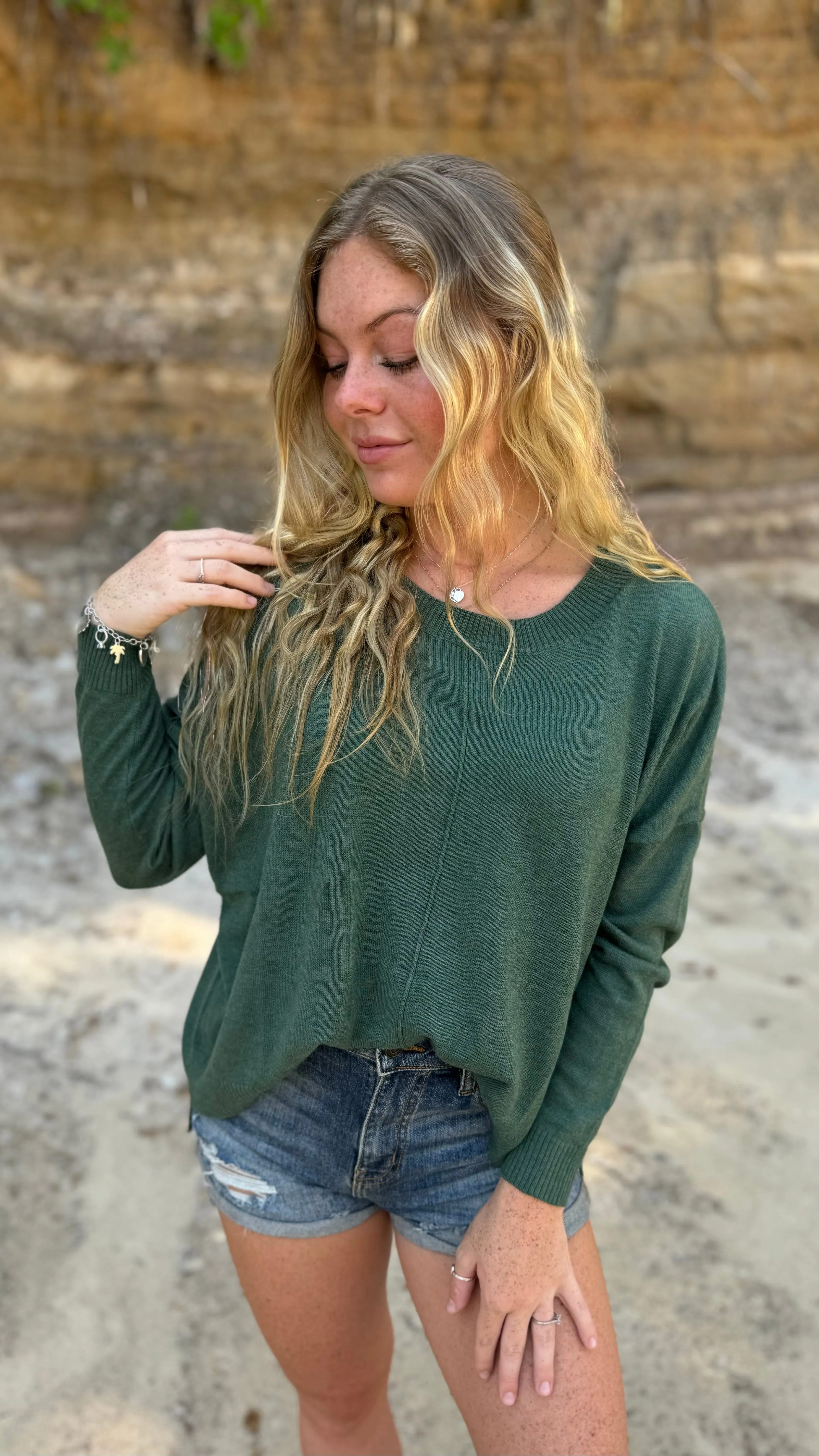 Extended Shoulder Sweater Available in 3 Colors