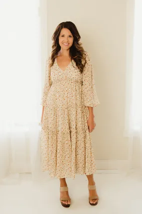 Floral Surplice Maxi Dress