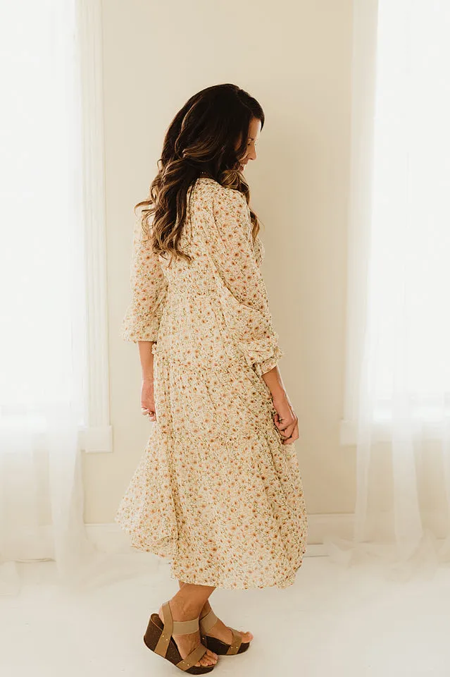 Floral Surplice Maxi Dress