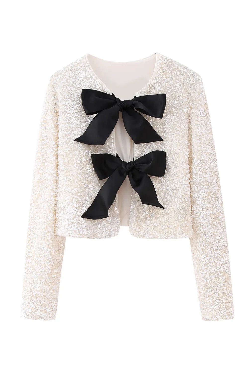 'Gina' Bow-Tie Sequinned Cardigan (3 Colors)