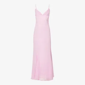 House Of Cb Loren Sweetheart Mesh Maxi Dress Pink