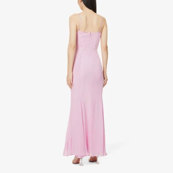 House Of Cb Loren Sweetheart Mesh Maxi Dress Pink