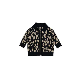 Huxbaby Leopard Reversible Knit Bomber Jacket