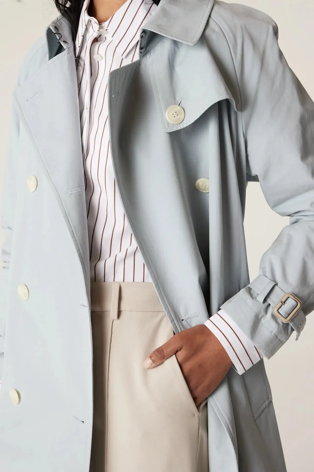 Luna Trench Coat | Ice Blue