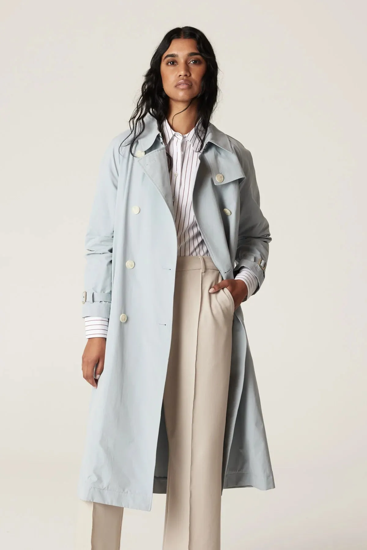 Luna Trench Coat | Ice Blue