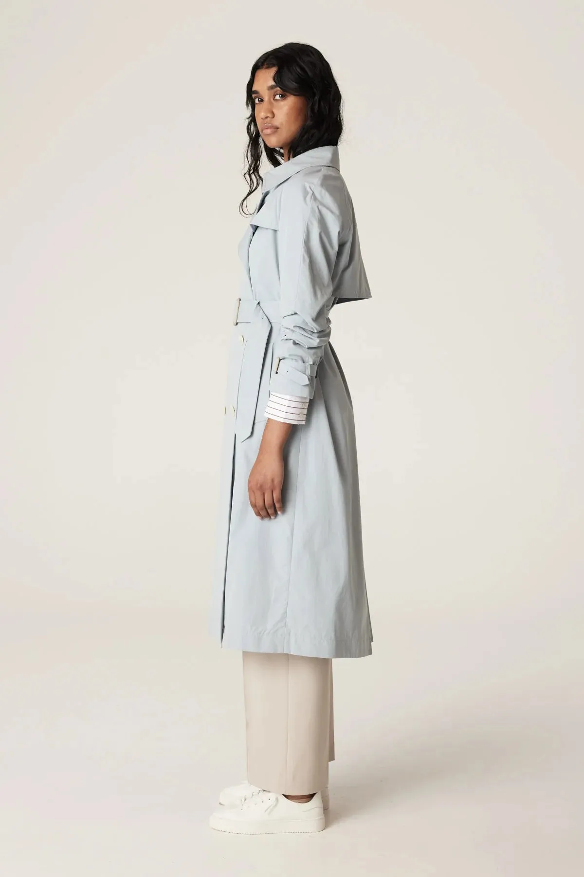 Luna Trench Coat | Ice Blue