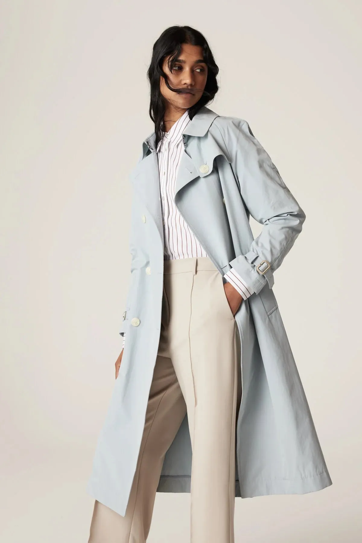 Luna Trench Coat | Ice Blue