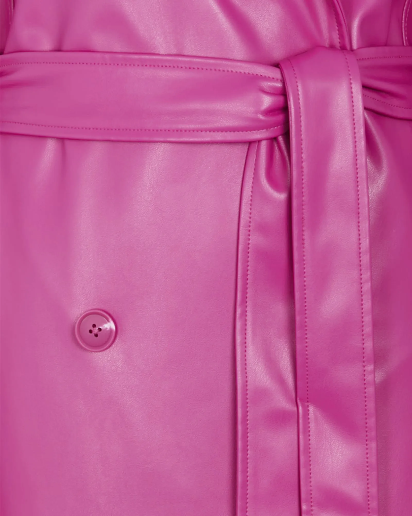 Magenta Vegan Leather Trench | Pink