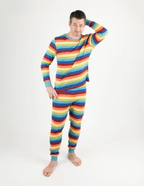 Mens Cotton Rainbow Boy Stripes Pajamas