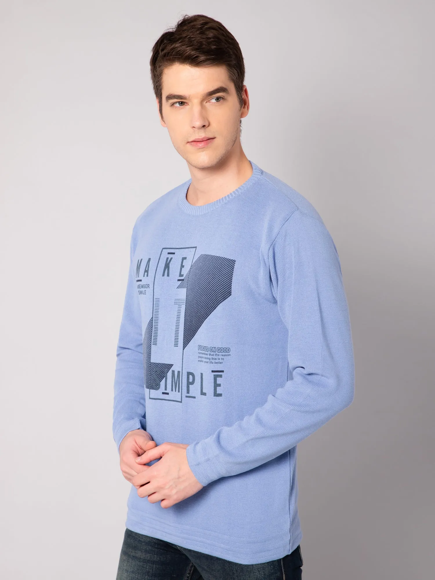 Mens Sky Blue Sweater