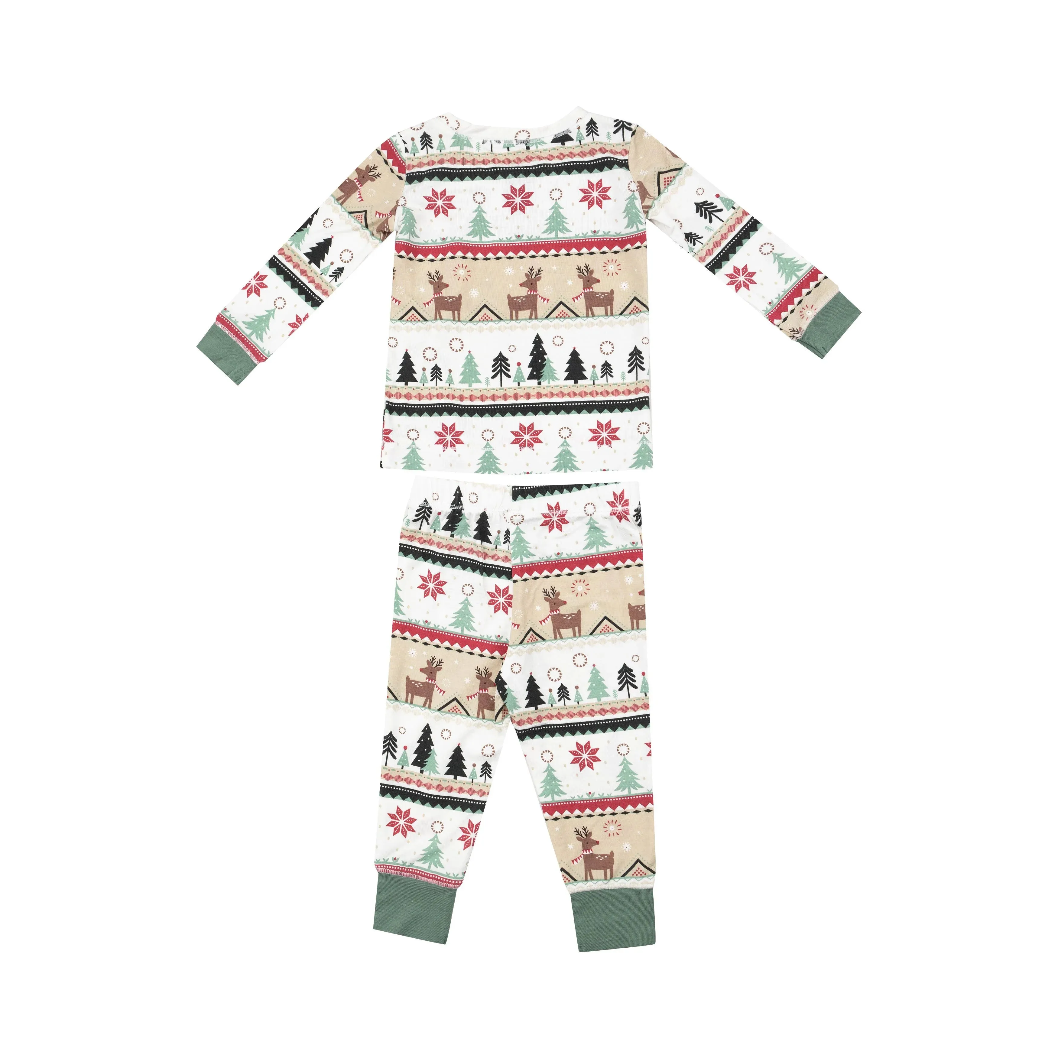 Multi Color Reindeer Fair Isle 2pc Loungewear Set