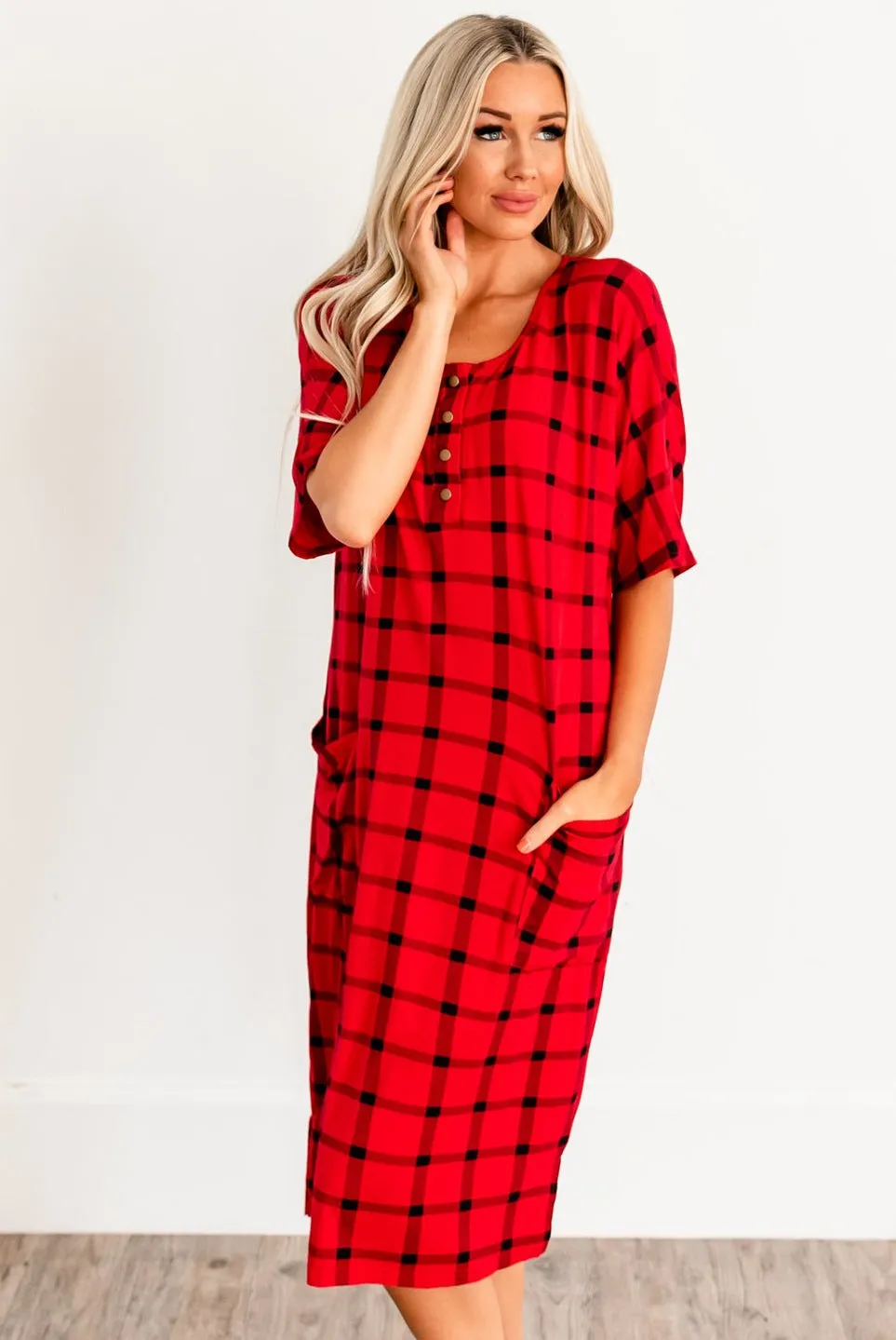 Noel House Dress: Red Plaid