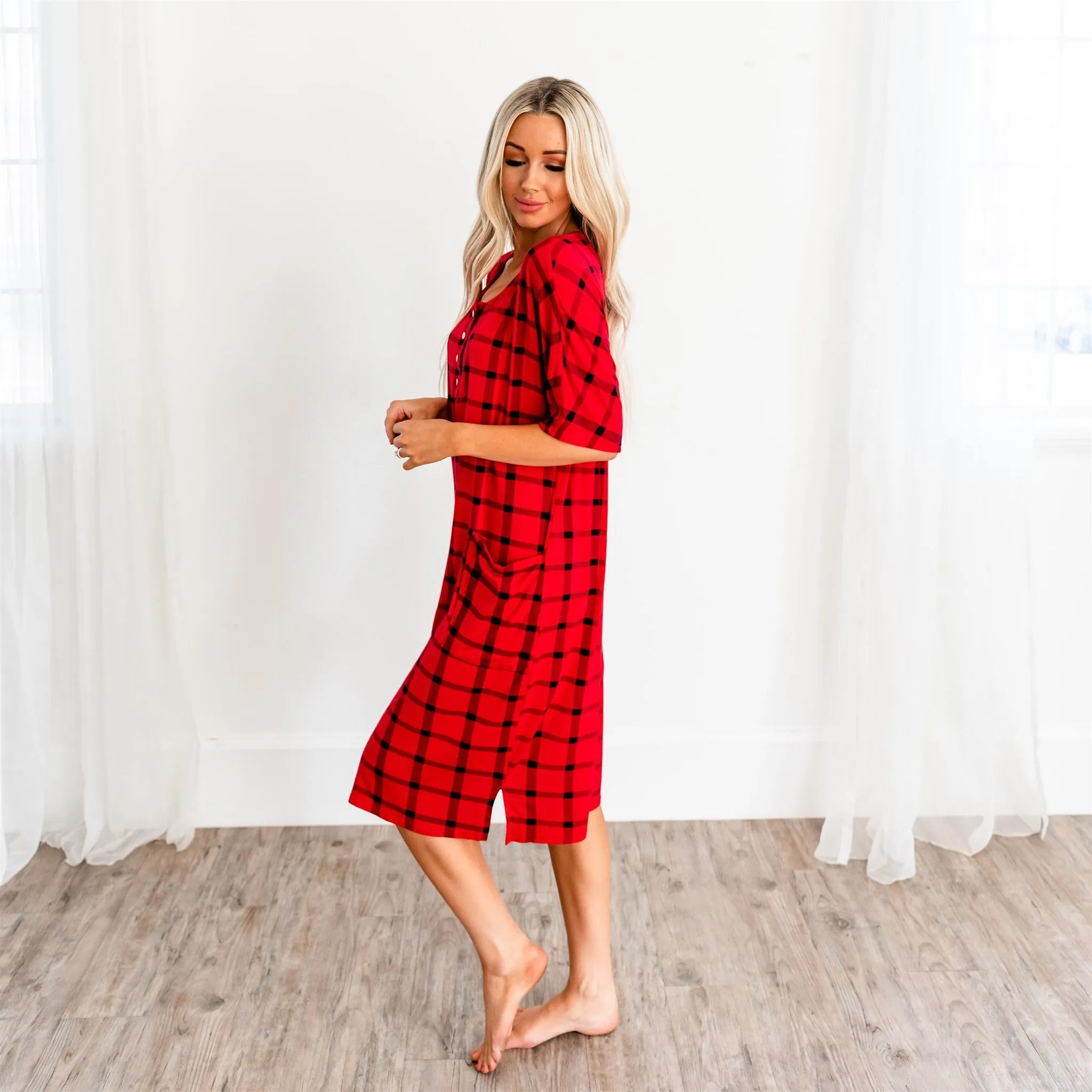 Noel House Dress: Red Plaid