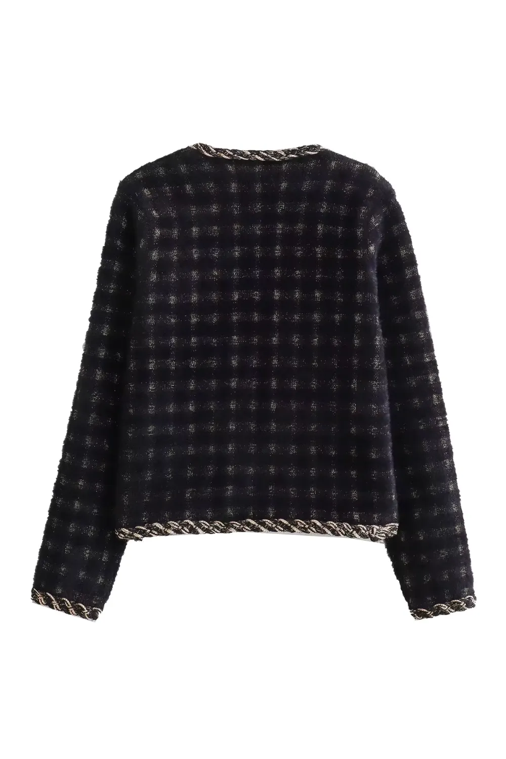 'Shae' Embellished Plaid Knitted Cardigan (2 Colors)