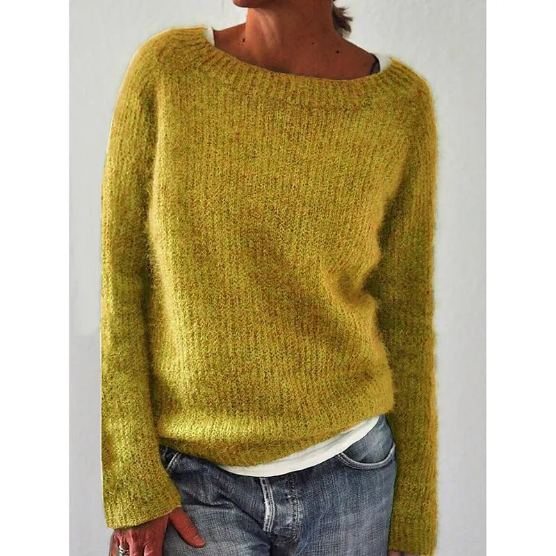 Solid Knitted Plus Size Pullovers Jumpers Sweaters