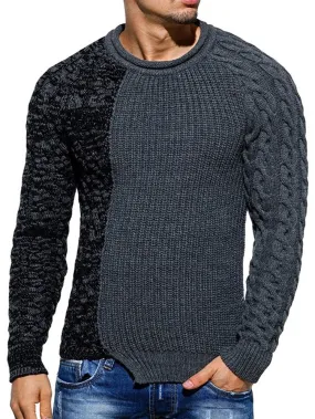 Spliced Raglan Sleeve Men's Sweater