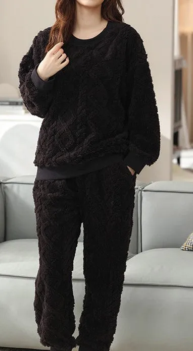 Thick Jacquard Fleece Loungewear