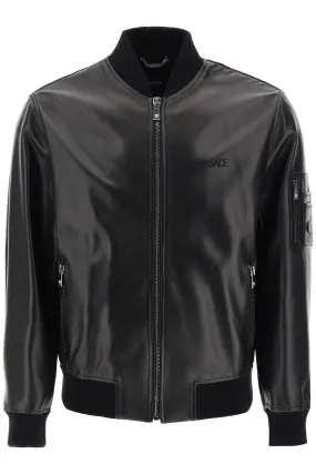 VERSACE leather bomber jacket