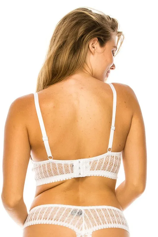 White Lace Push up Demi Underwear