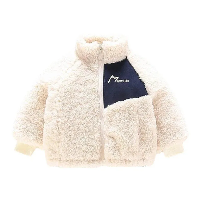 Winter Baby Kids Jacket For Boys Coats Lamb Wool Plus Velvet Thick Coats Christmas Costume For Toddler Children Outwear 1-8 Year