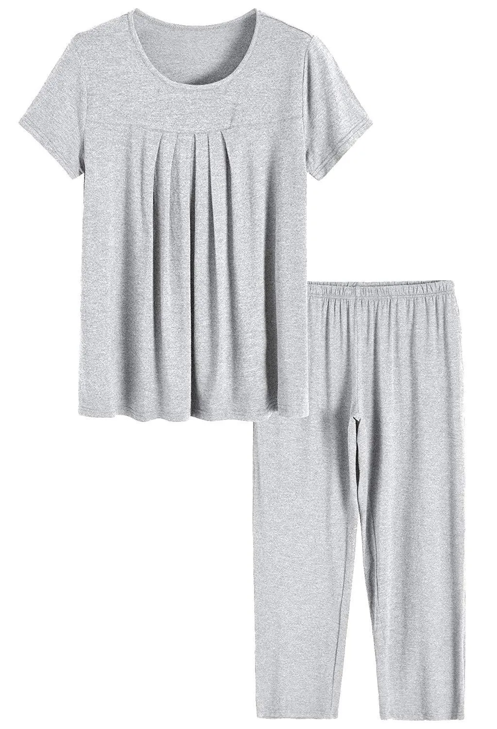 Women’s Bamboo Sleepwear Pleated Shirt Pants Pajamas Set