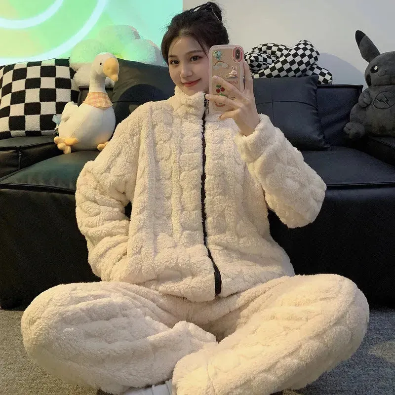 Women's Winter Woolen Love Pajamas